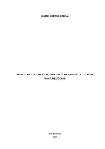 Antecedentes da Lealdade em Serviços de Hotelaria para