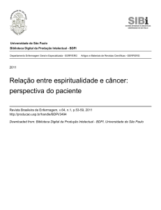 Relação entre espiritualidade e câncer: perspectiva do