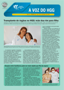 Transplante de órgãos no HGG: mãe doa rim para filha