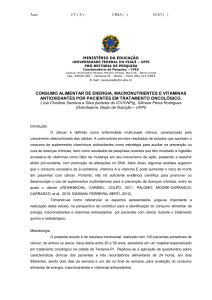 consumo alimentar de energia, macronutrientes e vitaminas