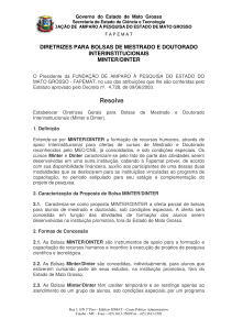 Normas-diretrizes - FAPEMAT - Governo do Estado de Mato Grosso