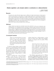 Homo sapiens: um ensaio sobre o contexto e o descontexto