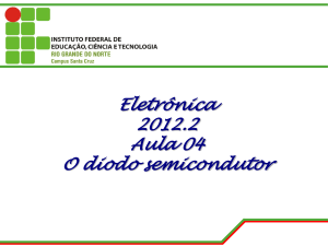 Eletrônica 2012.2 Aula 04 O diodo semicondutor
