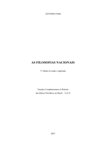 As Filosofias Nacionais - Instituto de Humanidades