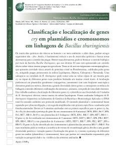 Classificação e localização de genes cry em plasmidios e