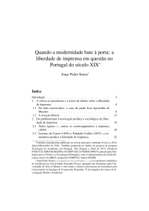 Quando a modernidade bate à porta: a liberdade de imprensa em