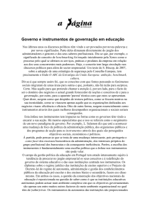 Governo e instrumentos de governação em educação
