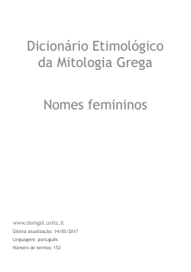 Dicionário Etimológico da Mitologia Grega Nomes femininos