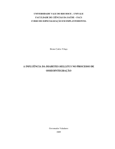 a influência da diabetes mellitus no processo de osseointegração