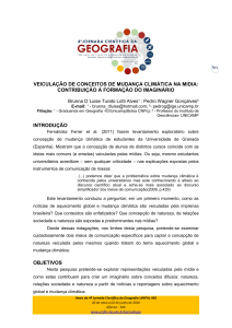 veiculação de conceitos de mudança climática na midia - Unifal-MG