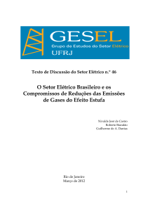 O Setor Elétrico Brasileiro e os Compromissos de Reduções