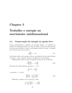 Chapter 5 Trabalho e energia no movimento unidimensional