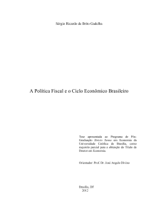 A Política Fiscal e o Ciclo Econômico Brasileiro