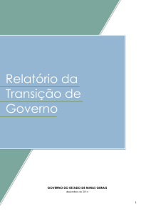 Relatório da Transição de Governo - Imprensa Oficial de Minas Gerais