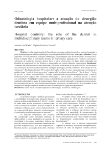 Odontologia hospitalar: a atuação do cirurgião - SEER-UFMG