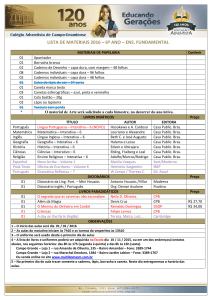 LISTA DE MATERIAIS 2016 – 6º ANO – ENS. FUNDAMENTAL