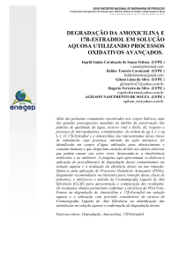 degradação da amoxicilina e 17β-estradiol em solução