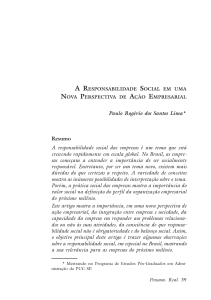 Paulo Rogério dos Santos Lima* Resumo A responsabilidade social