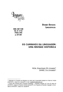 os caminhos da linguagem: uma revisão histórica