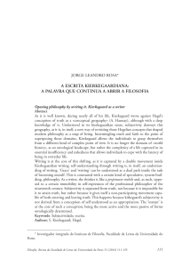 a palavra que continua a abrir a Filosofia / Jorge Leandro Rosa