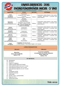 DISCIPLINA TÍTULO EDITORA AUTOR(ES) LIVROS