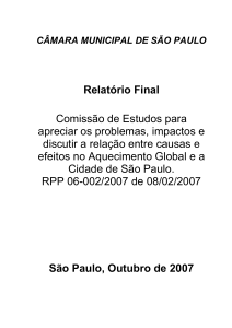 Aquecimento Global - Governo do Estado de São Paulo