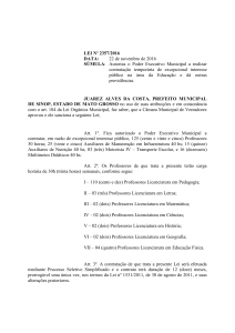 LEI N° 2357/2016 - Prefeitura Municipal de Sinop