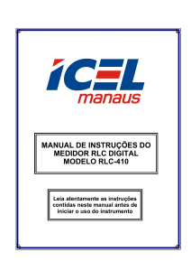 MANUAL DE INSTRUÇÕES DO MEDIDOR RLC DIGITAL MODELO