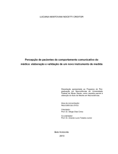 Percepção de pacientes do comportamento comunicativo do médico