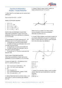 Exercícios de Matemática Funções – Função Polinomial