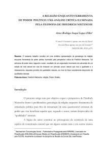 A RELIGIÃO ENQUANTO FERRAMENTA DE PODER POLÍTICO