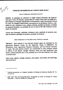 As pesquisas em sementes na região tropical semi