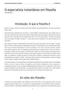 O especialista instantâneo em filosofia