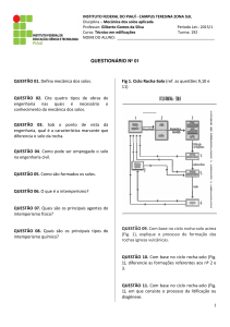 Questionário de Mecânica dos Solos Aplicada