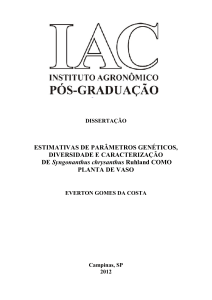 Estimativas de parâmetros genéticos, diversidade e