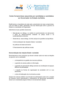 Carta-Compromisso assumida por candidatas e candidatos