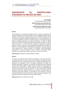 DESEMPENHO DA AGROPECUÁRIA PARAIBANA NA DÉCADA