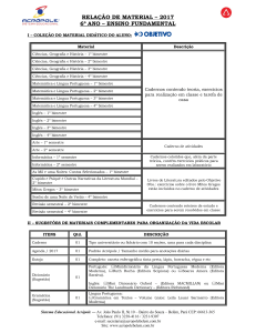 Lista de Materiais - Ens. Fundamental II e Ens. Médio