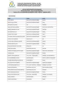 LISTA DE PARTICIPANTES SELECIONADOS Revisão Gramatical