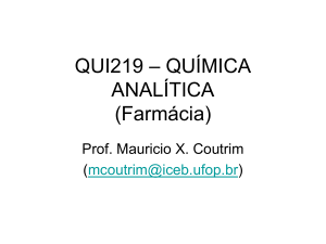 QUI219 – QUÍMICA ANALÍTICA (Farmácia)