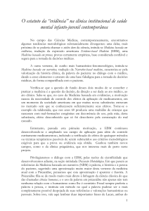 O estatuto da “evidência” na clínica institucional de saúde mental