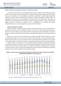 Conjuntura Econômica Nacional 1º Semestre de 2016 Julho/2016