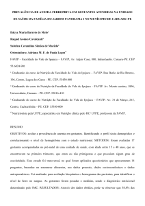 PREVALÊNCIA DE ANEMIA FERROPRIVA EM GESTANTES