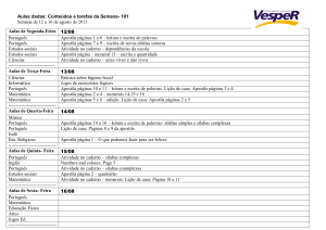 Aulas de Segunda-Feira