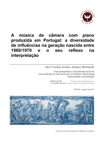A música de câmara com piano produzida em Portugal: a