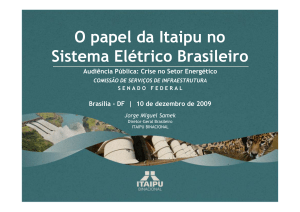 O papel da Itaipu no Sistema Elétrico Brasileiro