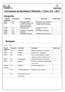 Cronograma de Atividades 2º Bimestre