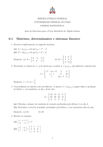 0.1 Matrizes, determinantes e sistemas lineares