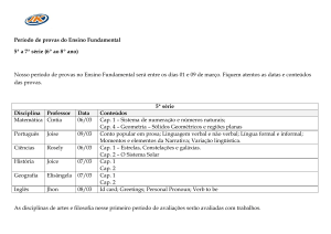 Período de provas do Ensino Fundamental 5ª a 7ª série (6º ao 8º ano)