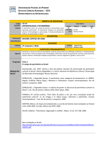 HS149 – ANTROPOLOGIA E PATRIMÔNIO